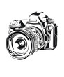 Camera graphic design vector for brand, company, t-shirt, business, work, fun, gifts, website in a high resolution editable printable file.