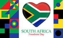 South Africa Freedom Day (Afrikaans: Vryheidsdag) Is A Public Holiday In South Africa Celebrated On 27 April. Background, Poster, Card, Banner Design. 