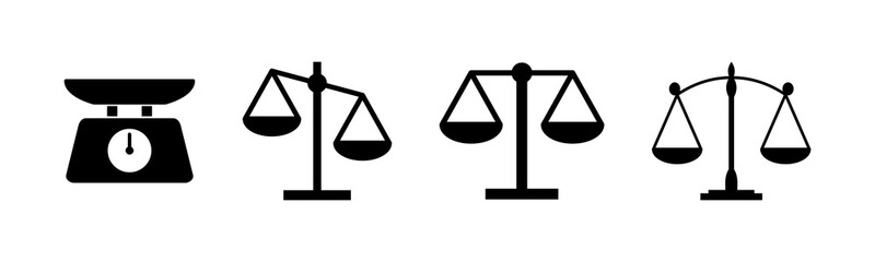scales icons set. law scale icon. scales vector icon. justice