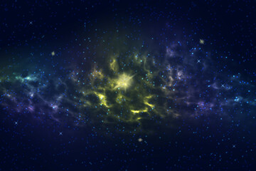 Wall Mural - Beautiful abstract nebula with stars in space.