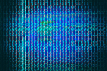 Wall Mural - Abstract digital, dark blue, technological background. With code numbers.