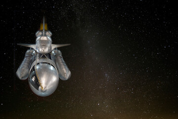 Wall Mural - spaceship in space with copy space. the elements of this image furnished by nasa.