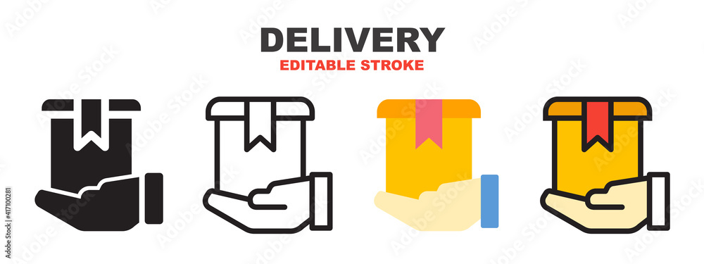 Delivery icon set with different styles. Colored vector icons designed ...