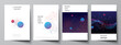 © Raevsky Lab - Vector layout of A4 cover mockups templates for brochure, flyer layout, booklet, cover design, book design. Artificial intelligence, big data visualization. Quantum computer technology concept.