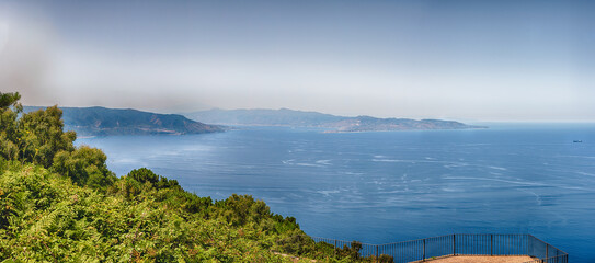 Canvas Print - Aerial view of the Strait of Messina, Italy