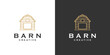 Barn Farm Minimalist  Line Art Logo design 