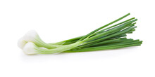 Green Onion On The White Background