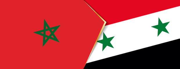 Morocco and Syria flags, two vector flags.