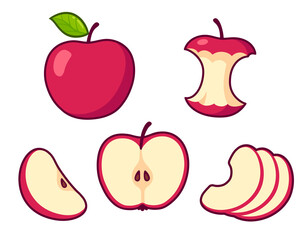 Poster - Cartoon apple set