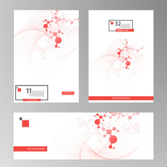 Molecule structure, interconnection network. Book technology cover. Brochure, flyer or report for business, template vector