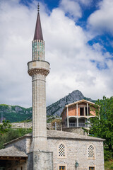 Sticker - Mosque minaret in Stari Bar town near Bar city, Montenegro