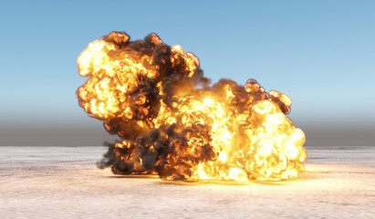 Wall Mural - massive explosion in an empty area