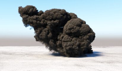 Wall Mural - massive smoke after explosion in an empty area