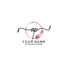 Letter AP Beautiful handwriting logo