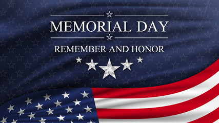 Poster - Memorial day background with national flag of United States. National holiday of the USA.