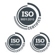 ISO 9001 flat pictogram, 2000, 2008 and 2015