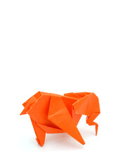 Wall Mural - A orangge elephant origami
