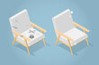 Before And After Armchair Restoration Illustration
