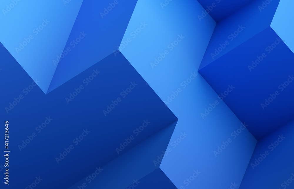 Abstract 3d render, blue geometric background design with cubes Stock ...