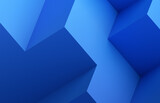 Abstract 3d render, blue geometric background design with cubes