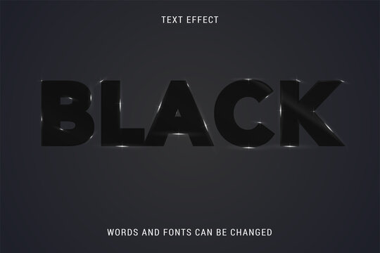 shiny and luxury black text effect 100% editable vector image