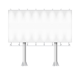 Blank billboard with two legs. Template mockup for advertisement and design