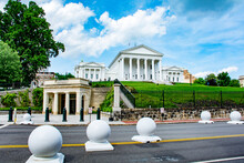 Virginia Statehouse, Richmond, Virginia VA Legislature, Public Buildings, On A Sunny Day With Blue Sky And Clouds