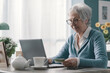 © StockPhotoPro - Senior woman using a credit card online