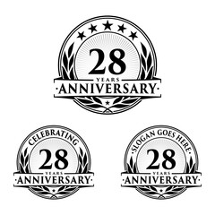 28 years anniversary collection logotype. Vector and illustration.
