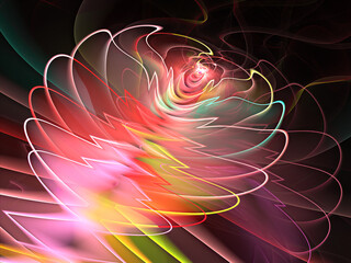 Wall Mural - abstract fractal flower, computer-generated illustration.