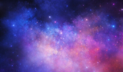 Wall Mural - Neon Nebula 13020 x 7617 px