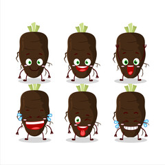 Sticker - Cartoon character of black salsify with smile expression