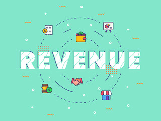 Wall Mural - revenue typography calligraphy word art with filled color style