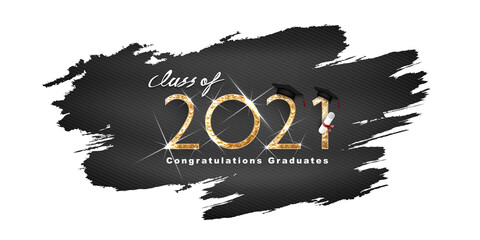 Wall Mural - Class of 2021 Vector text for graduation gold design, congratulation event, T-shirt, party, high school or college graduate. Lettering for greeting, invitation card	