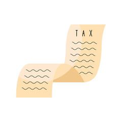 Canvas Print - tax day paper receipt isolated icon