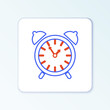 © vector_v - Line Alarm clock icon isolated on white background. Wake up, get up concept. Time sign. Colorful outline concept. Vector.