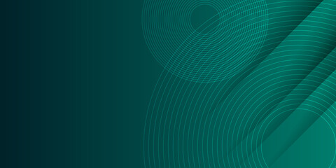 Wall Mural - modern abstract dark green technology business background with circle shape for banner and wallpaper