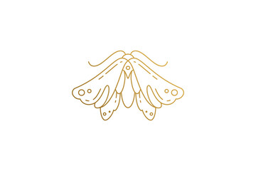 Wall Mural - wild moth silhouette elegant linear vector illustration.