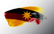 Sarawak, Malaysia flag illustrated on paint brush stroke