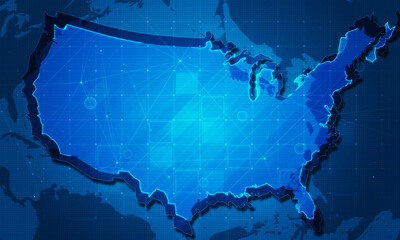 business map technology usa concept.
