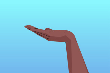 african american human hand showing gesture communication language gesturing concept horizontal vector illustration