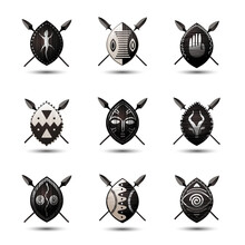 Vector Set African Shield Creative Logo Set