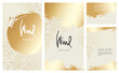 Collection labels for wine. Vector illustration, set of backgrounds with gold patterns and gold strokes.