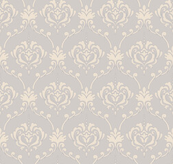  Damask seamless pattern element. Vector classical luxury old fashioned damask ornament, royal victorian seamless texture for wallpapers, textile, wrapping. Vintage exquisite floral baroque template.