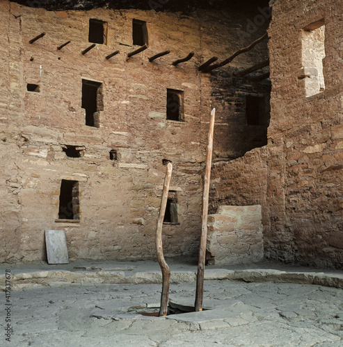 Indian rock dwellings. Mesa Verde National Park is in southwest Colorado USA
 © A