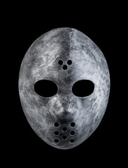 Wall Mural - Creepy mask isolated on black with clipping path