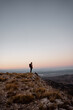 © Rafa - Man mountain landscape. Concept of peace at sunset