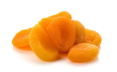 Wall Mural - Dried apricots on a white background