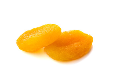 Wall Mural - Dried apricots on a white background