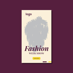 Poster - Fashion social media story design template. Girl's fashion story template for social media.